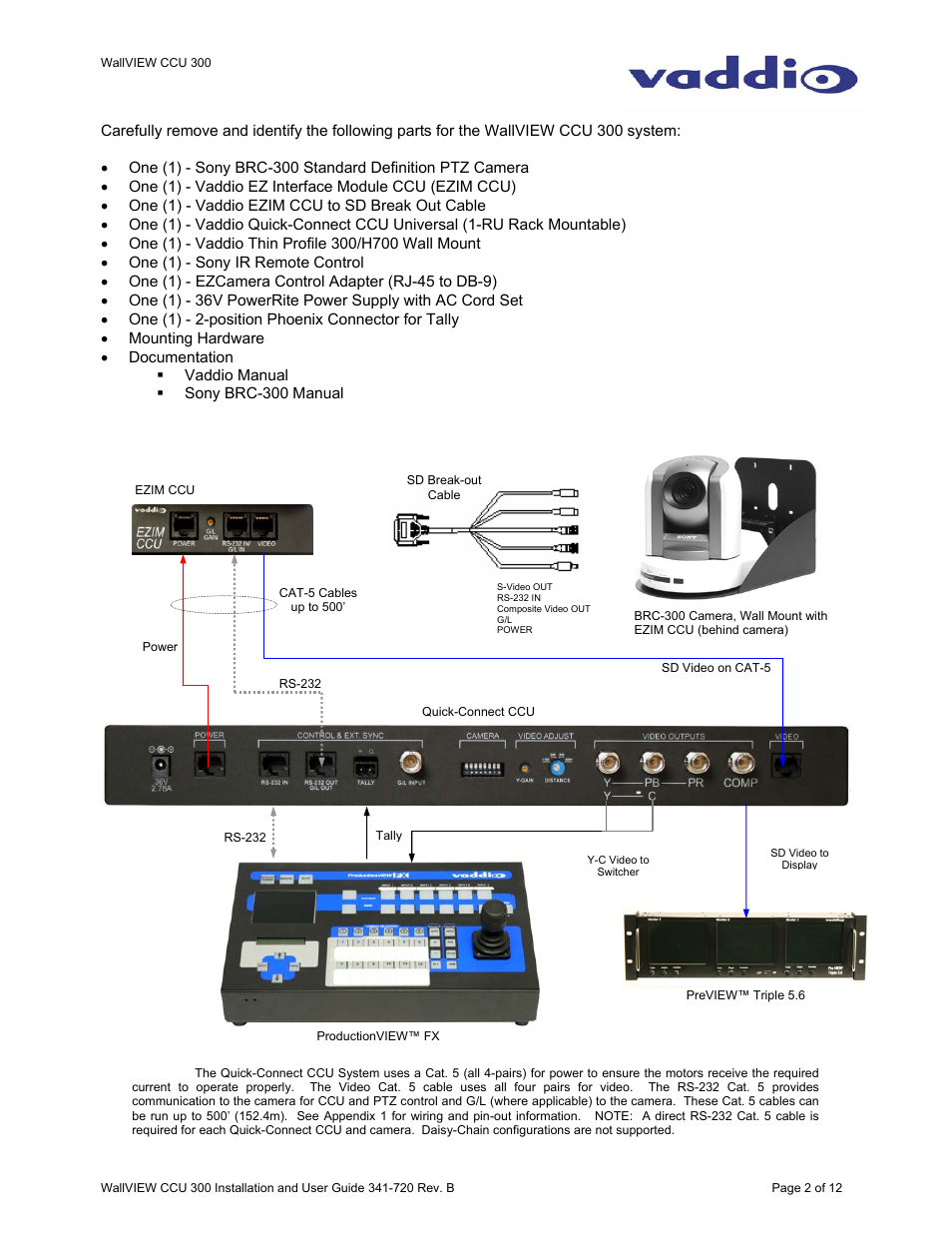 Vaddio WallVIEW CCU 300 User Manual | Page 2 / 12