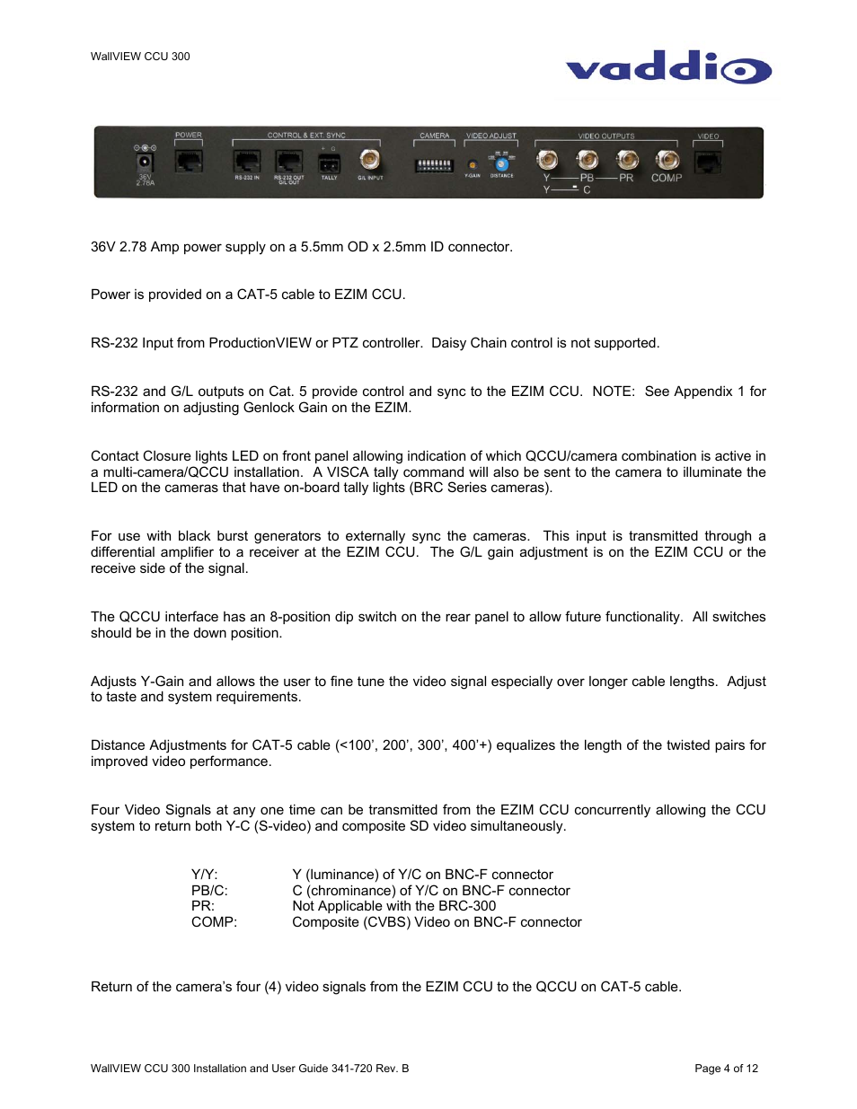 Vaddio WallVIEW CCU 300 User Manual | Page 4 / 12