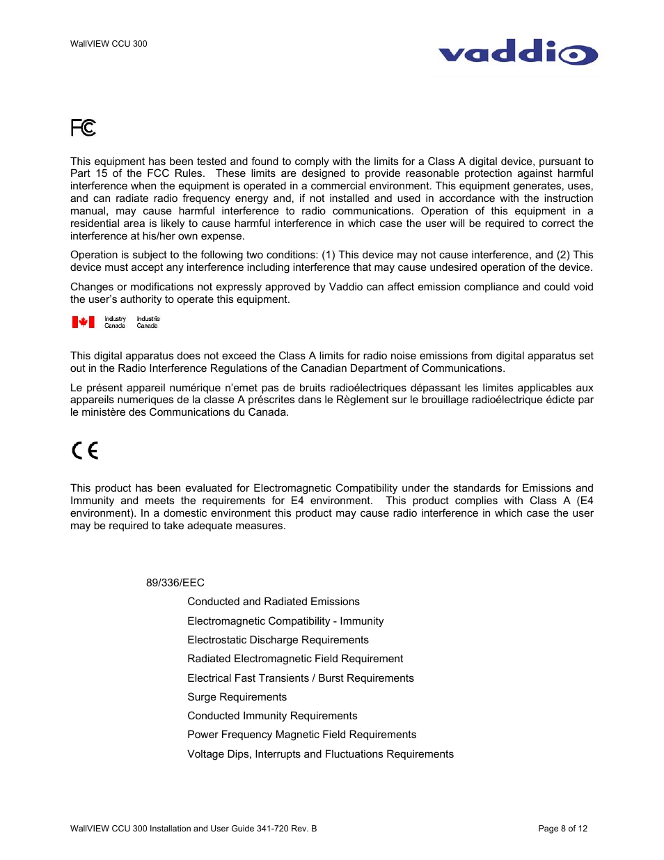 Vaddio WallVIEW CCU 300 User Manual | Page 8 / 12