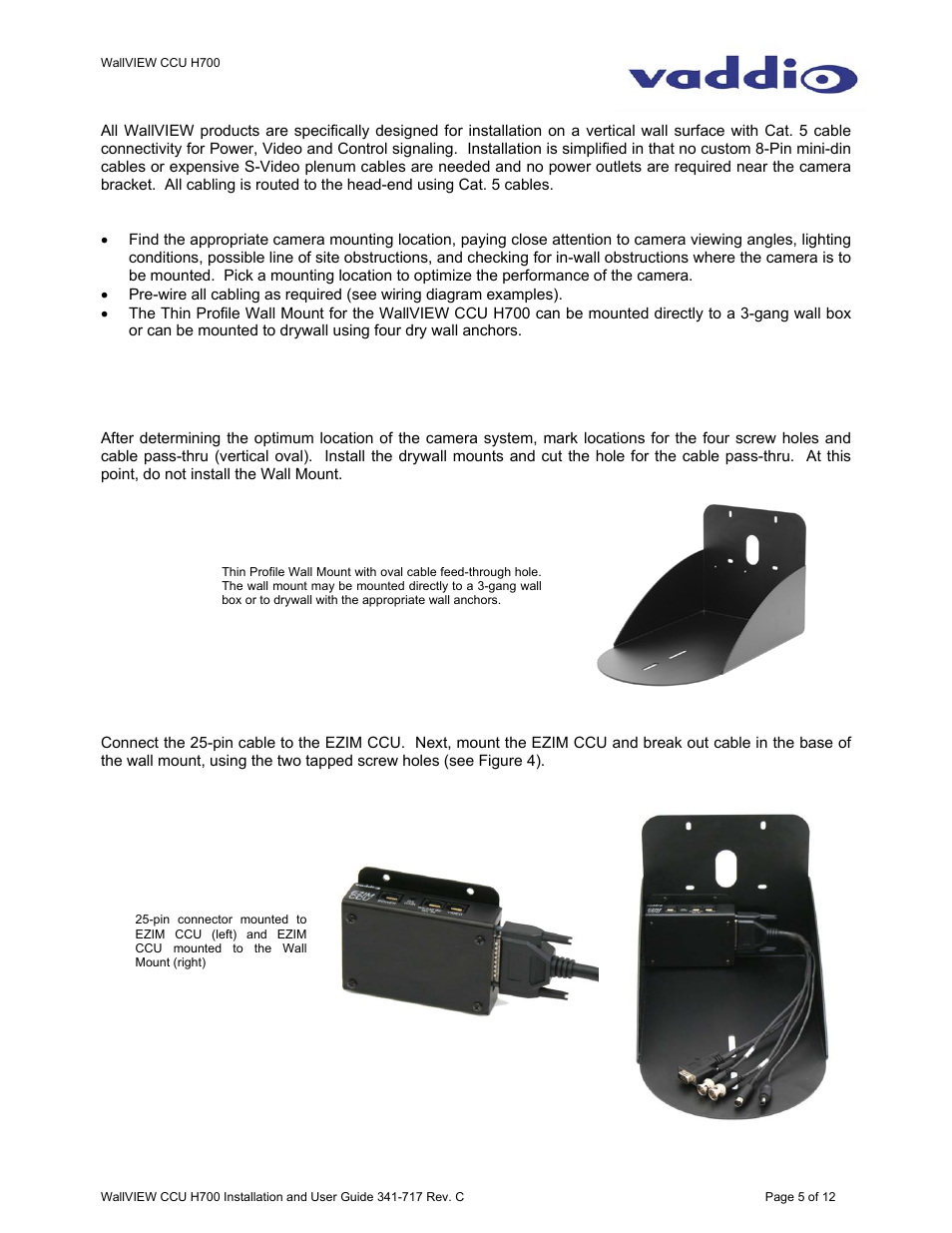 Vaddio WallVIEW CCU H700 User Manual | Page 5 / 12