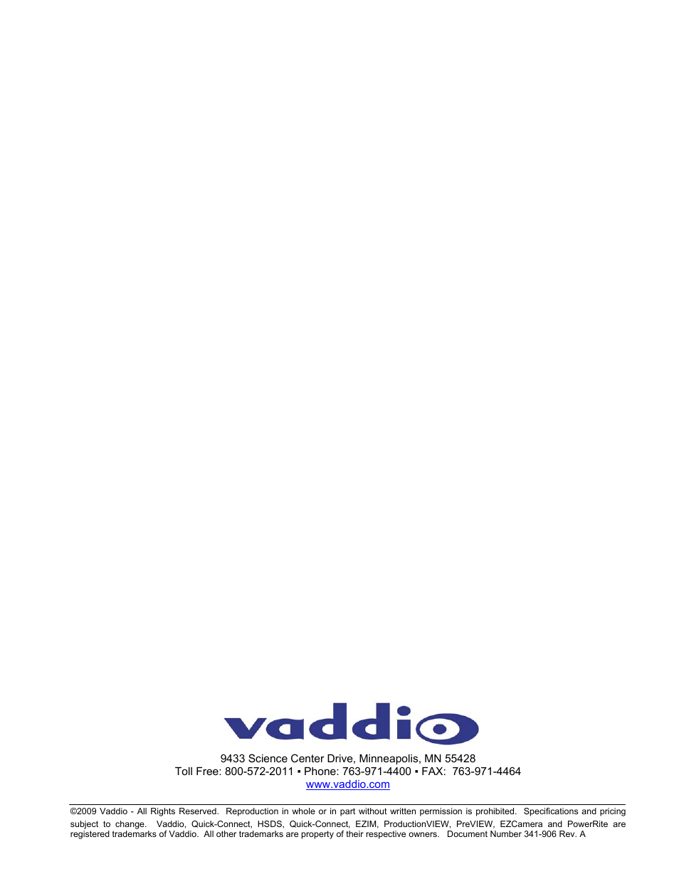 Vaddio WallVIEW CCU Z330 User Manual | Page 12 / 12