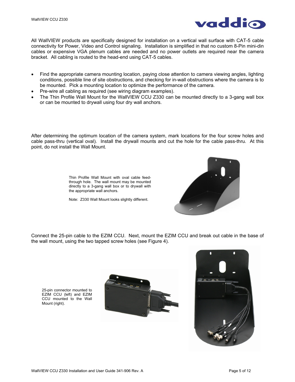 Vaddio WallVIEW CCU Z330 User Manual | Page 5 / 12