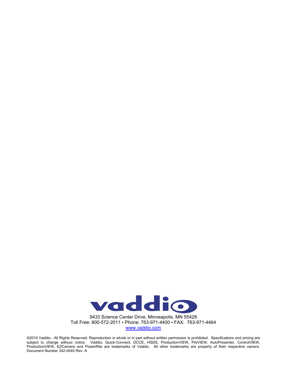 Vaddio Quick-Connect DVI-HDMI SR User Manual | Page 12 / 12