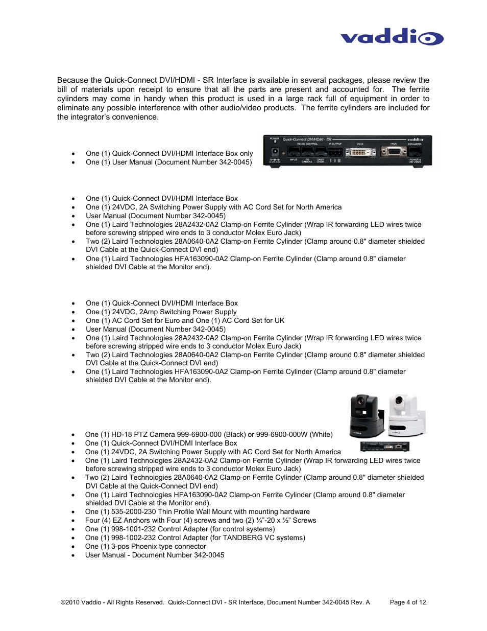 Vaddio Quick-Connect DVI-HDMI SR User Manual | Page 4 / 12