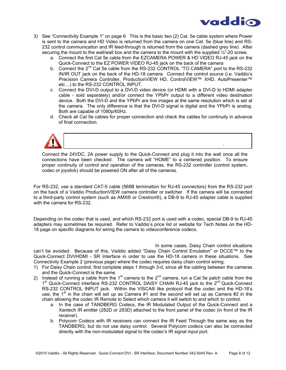 Vaddio Quick-Connect DVI-HDMI SR User Manual | Page 8 / 12