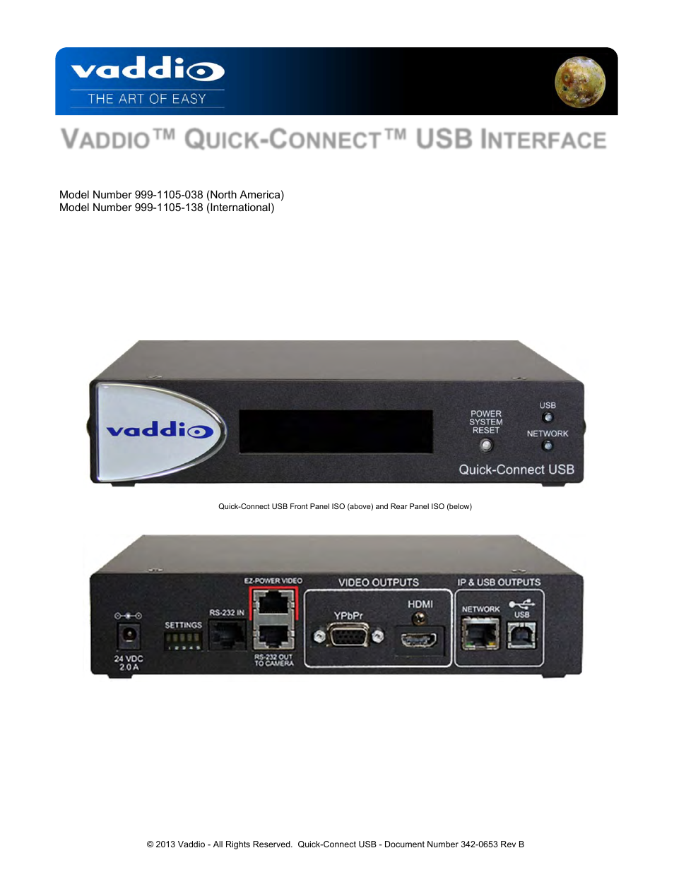 Vaddio Quick-Connect USB User Manual | 36 pages