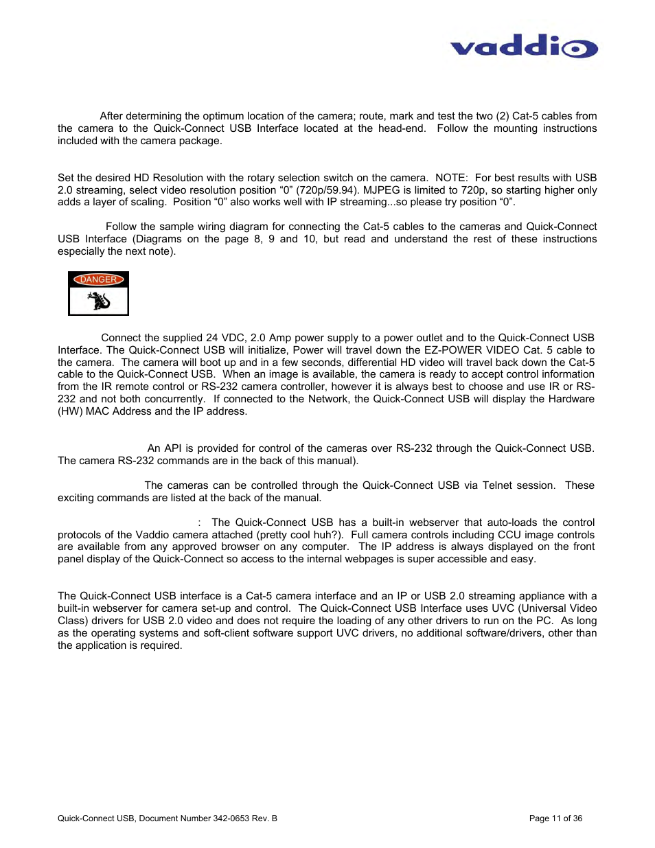 Vaddio Quick-Connect USB User Manual | Page 11 / 36