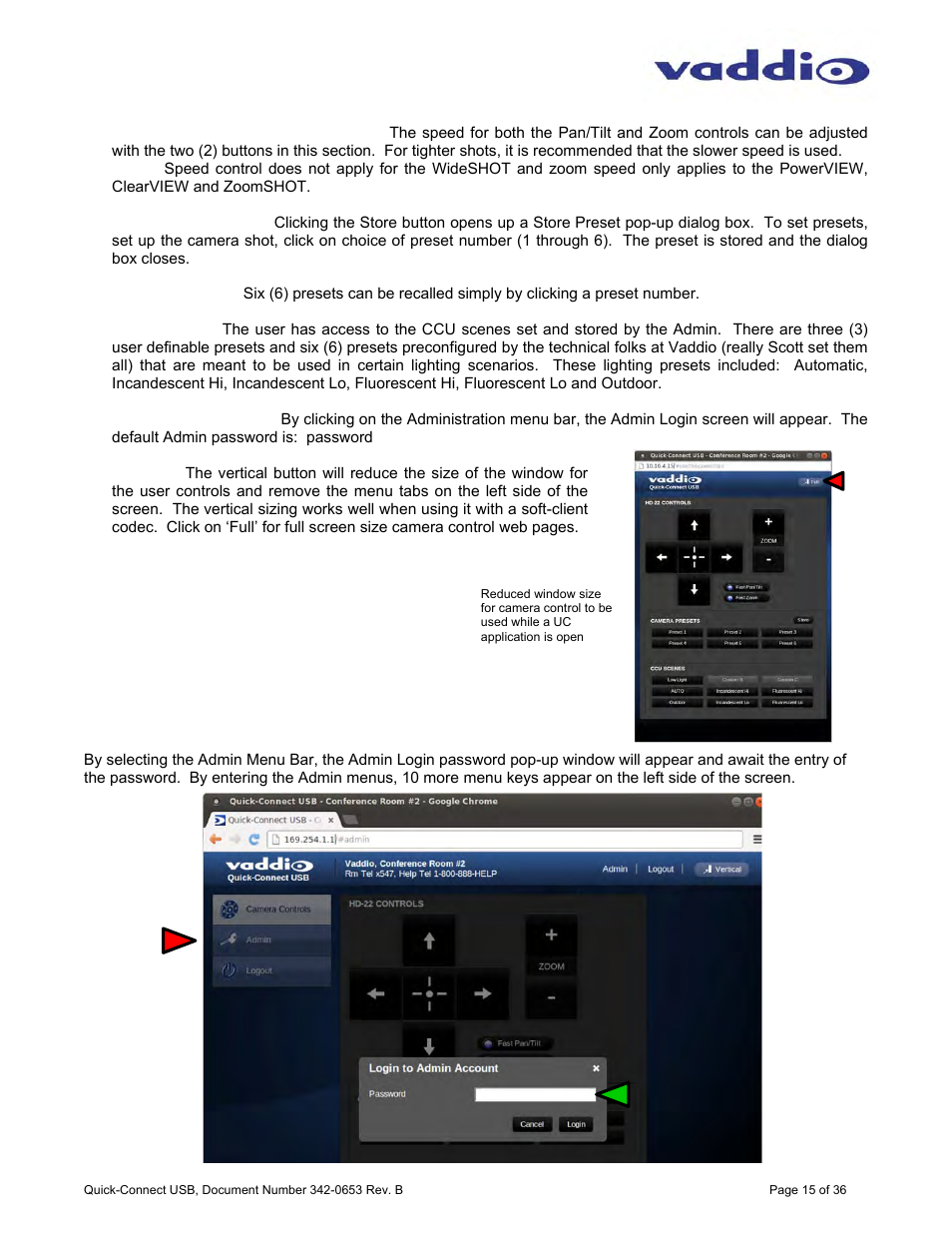 Vaddio Quick-Connect USB User Manual | Page 15 / 36