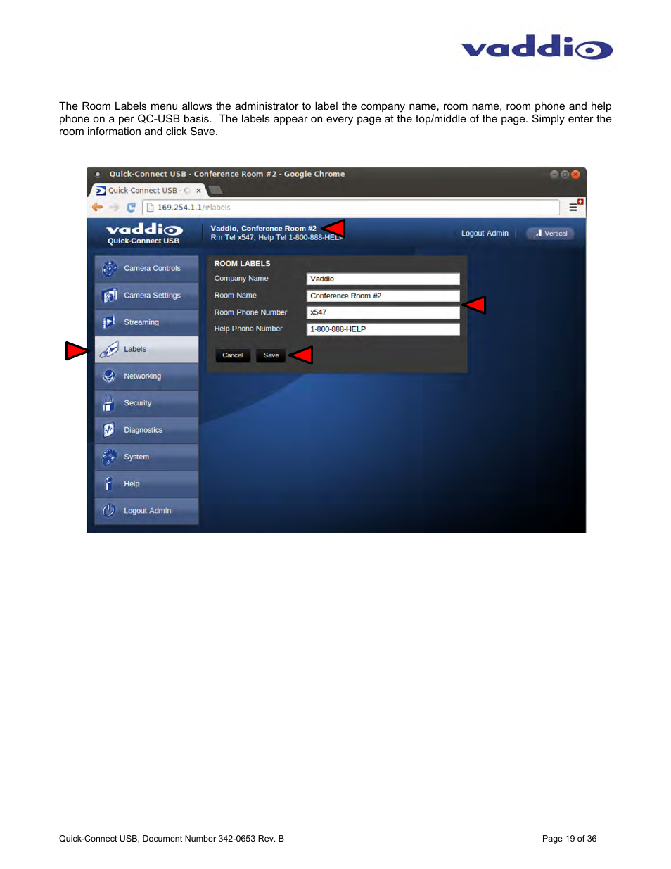 Vaddio Quick-Connect USB User Manual | Page 19 / 36