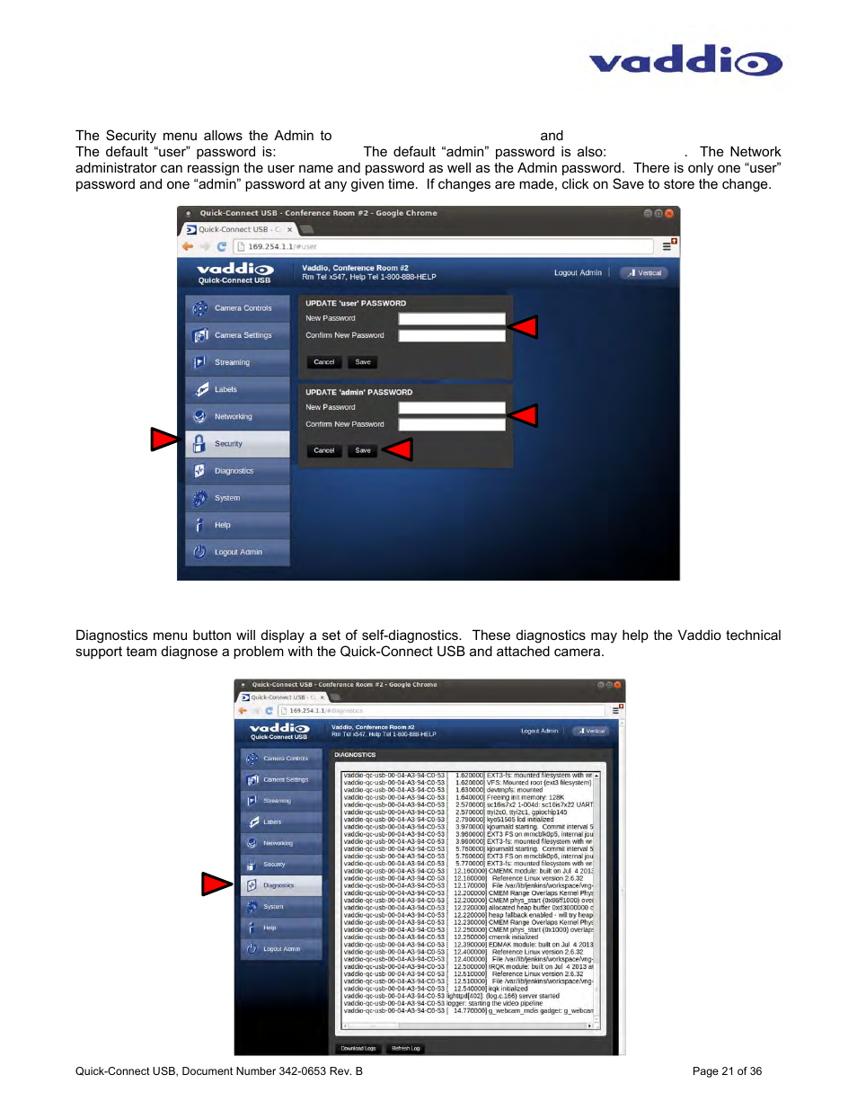 Vaddio Quick-Connect USB User Manual | Page 21 / 36