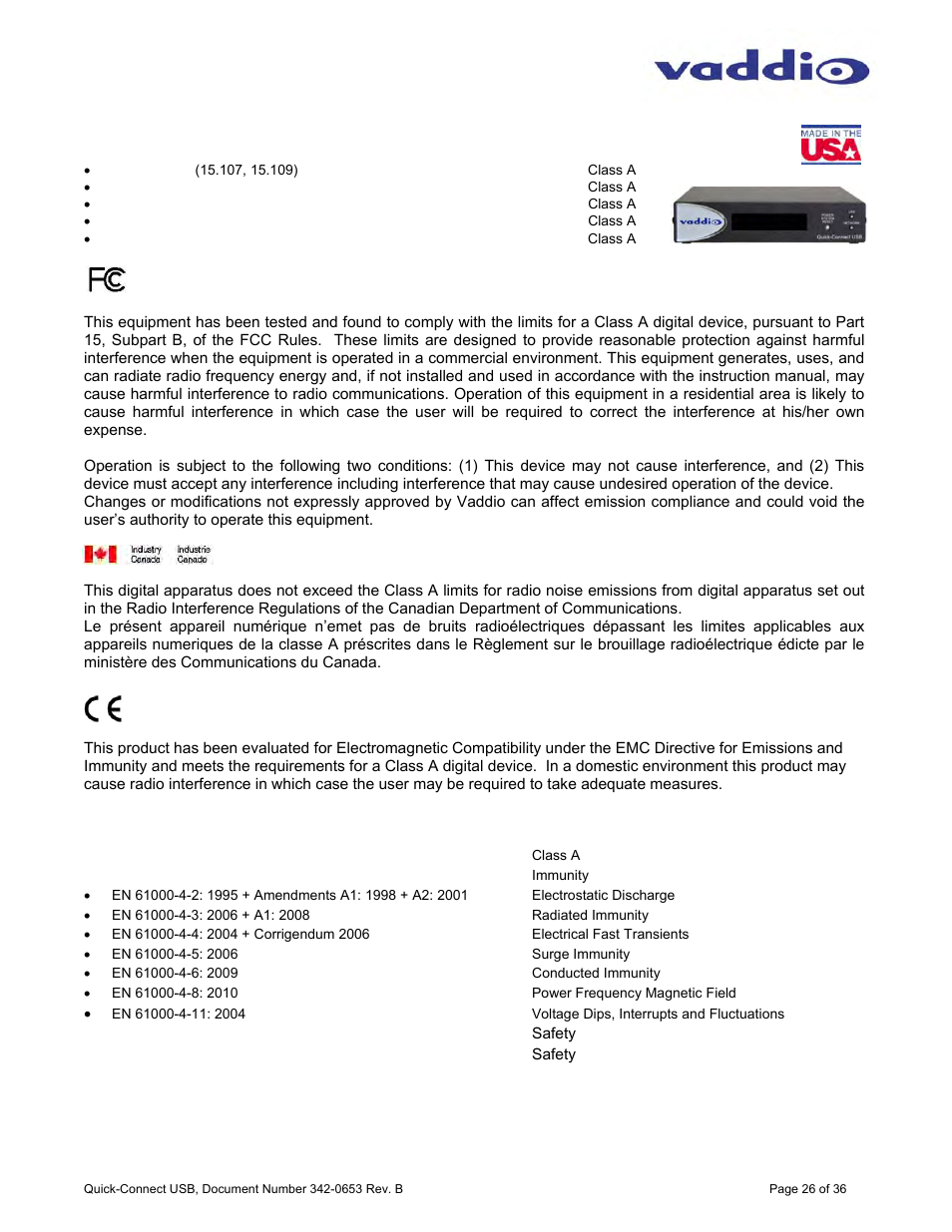 Vaddio Quick-Connect USB User Manual | Page 26 / 36