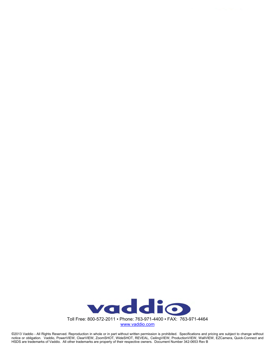 Vaddio Quick-Connect USB User Manual | Page 36 / 36
