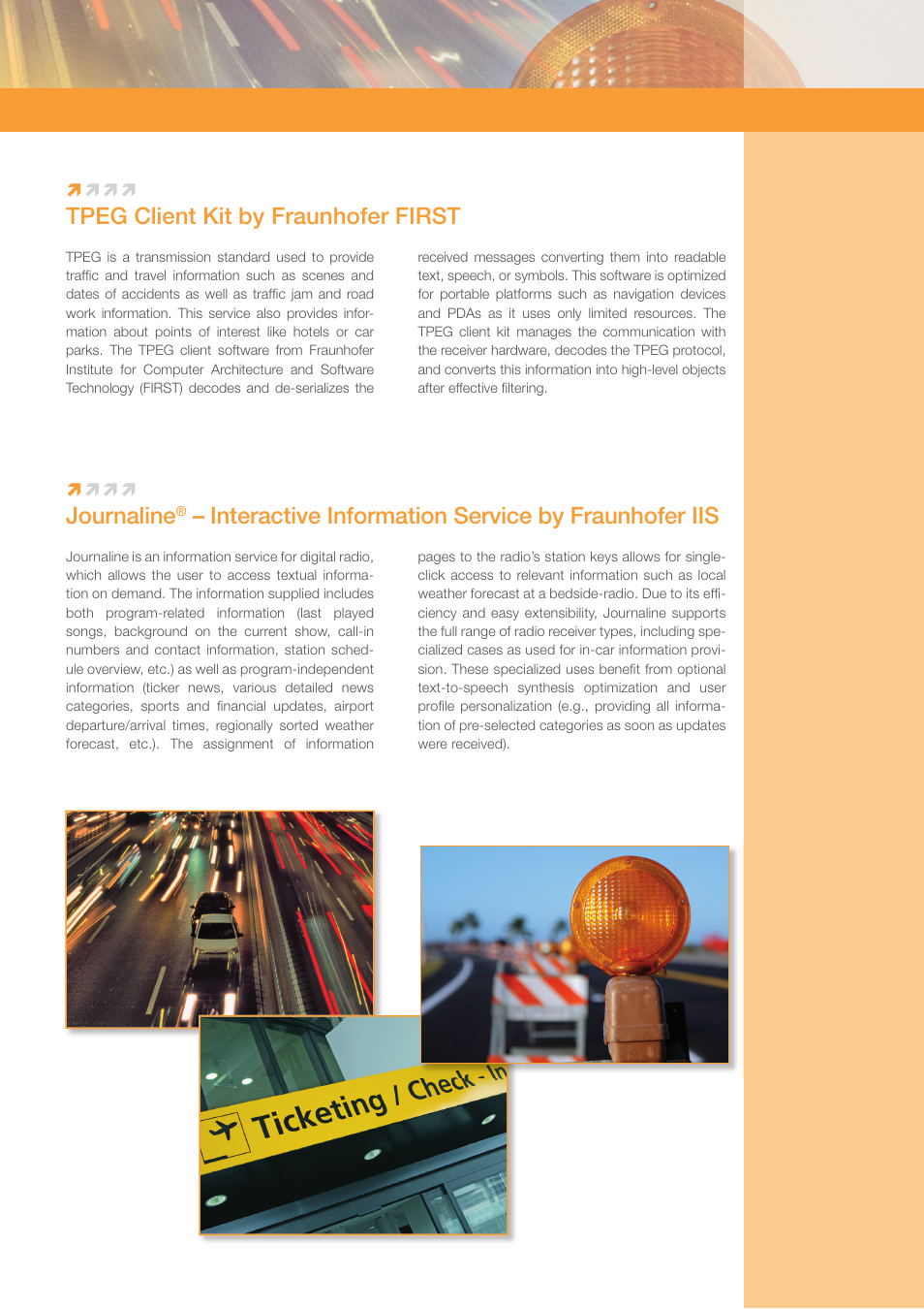 Tpeg client kit by fraunhofer first journaline, Interactive information service by fraunhofer iis | Atmel Automotive Broadcast Radio User Manual | Page 3 / 4
