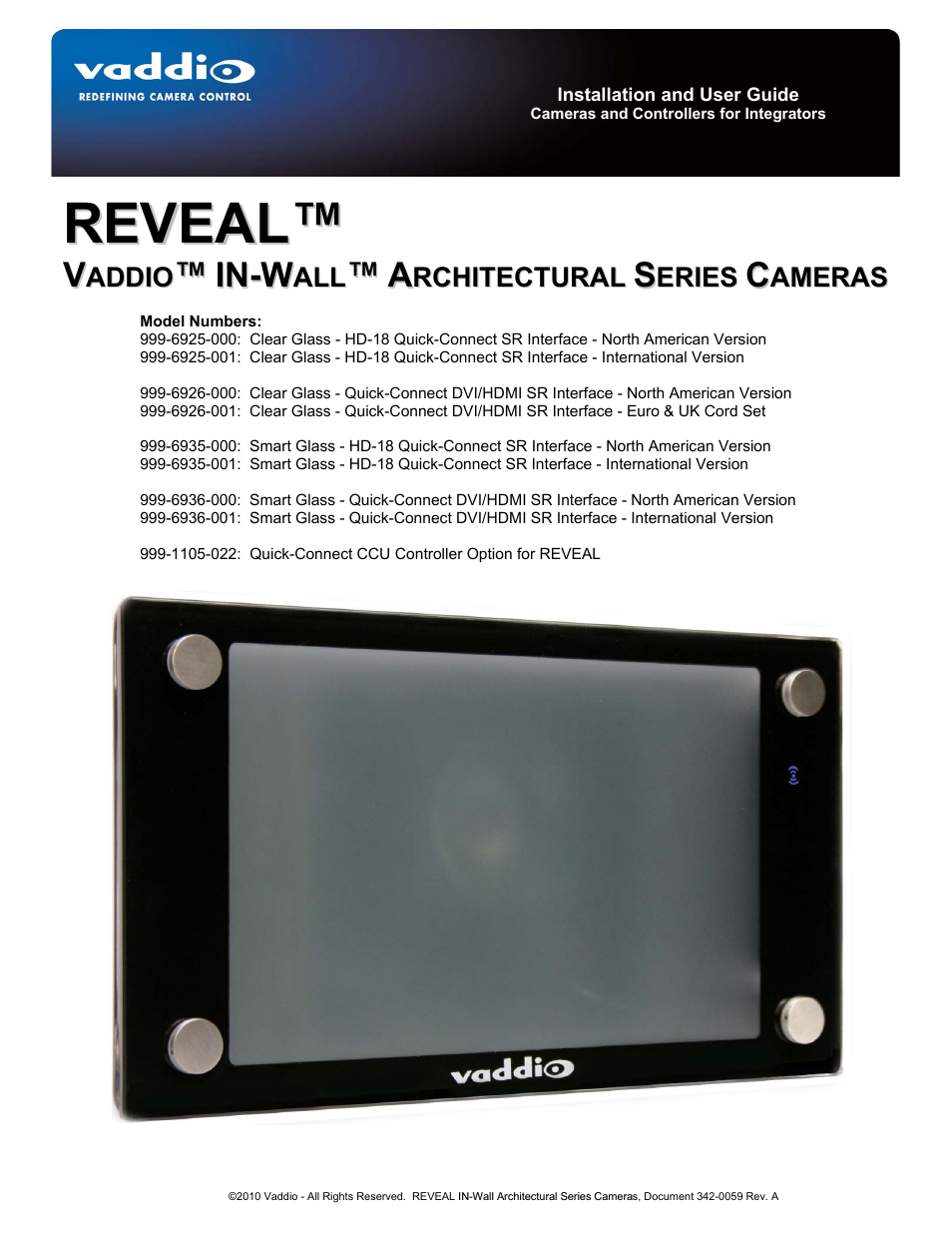 Vaddio REVEAL User Manual | 28 pages