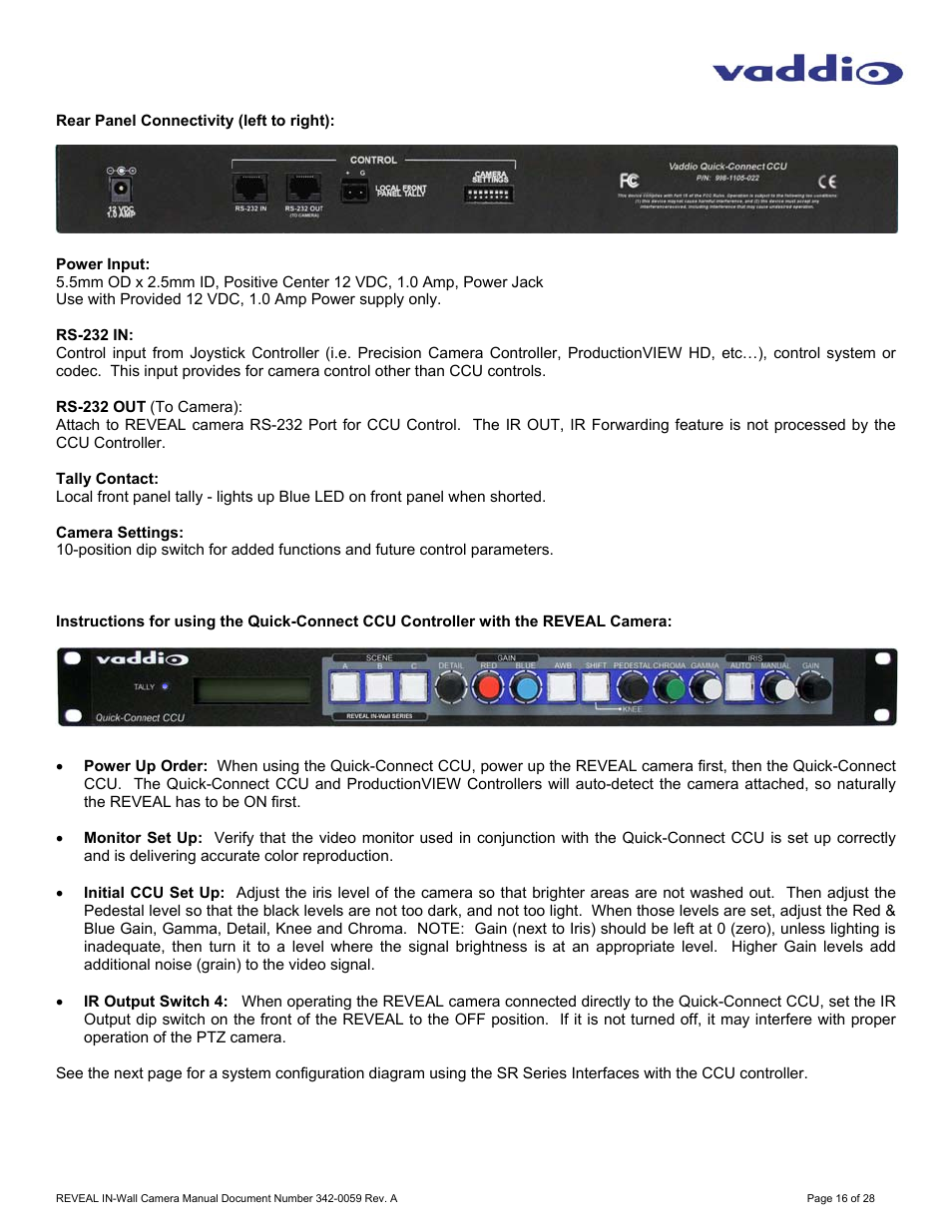 Vaddio REVEAL User Manual | Page 16 / 28