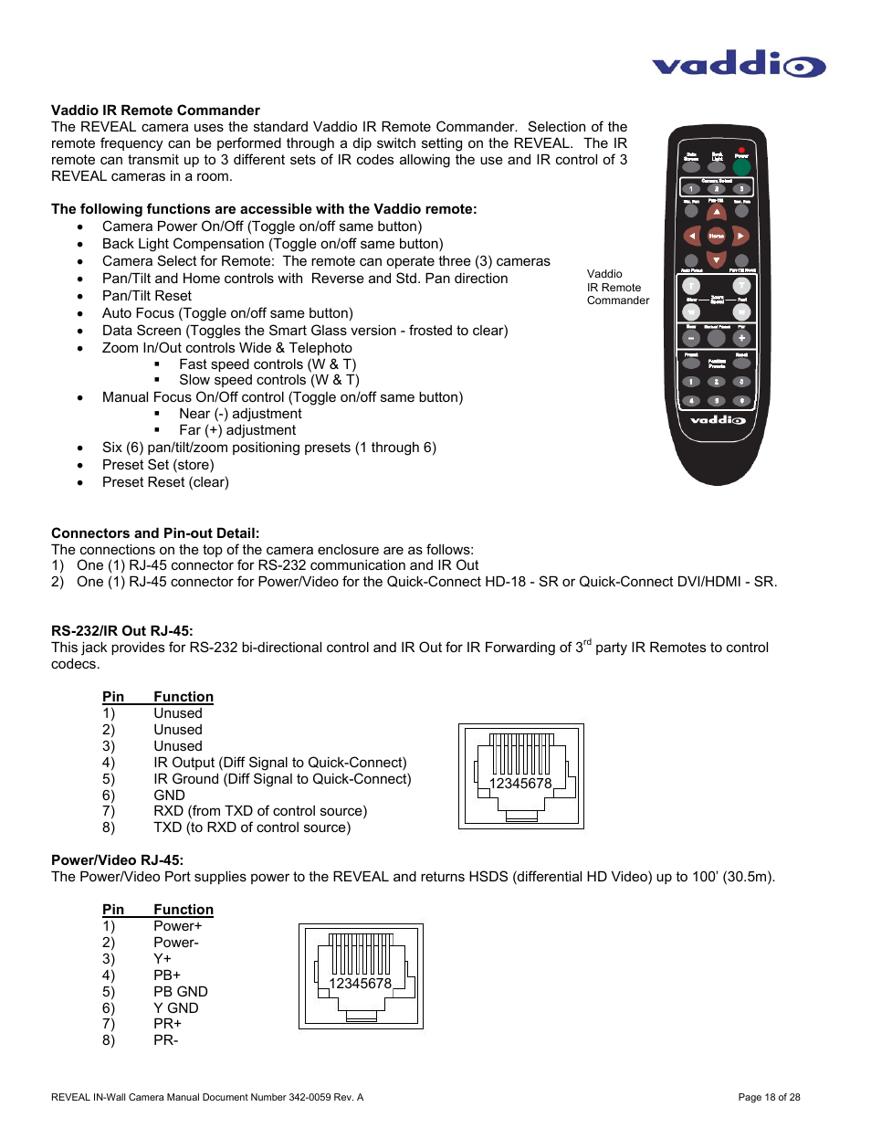 Vaddio REVEAL User Manual | Page 18 / 28