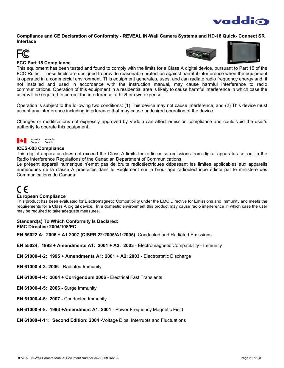 Vaddio REVEAL User Manual | Page 21 / 28