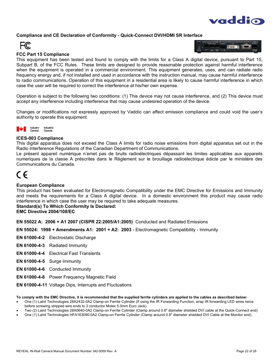 Vaddio REVEAL User Manual | Page 22 / 28