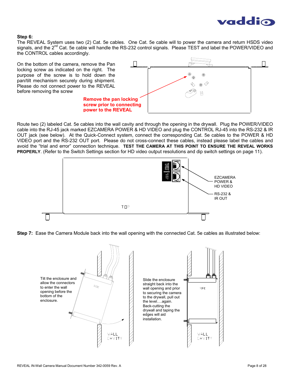 Vaddio REVEAL User Manual | Page 8 / 28