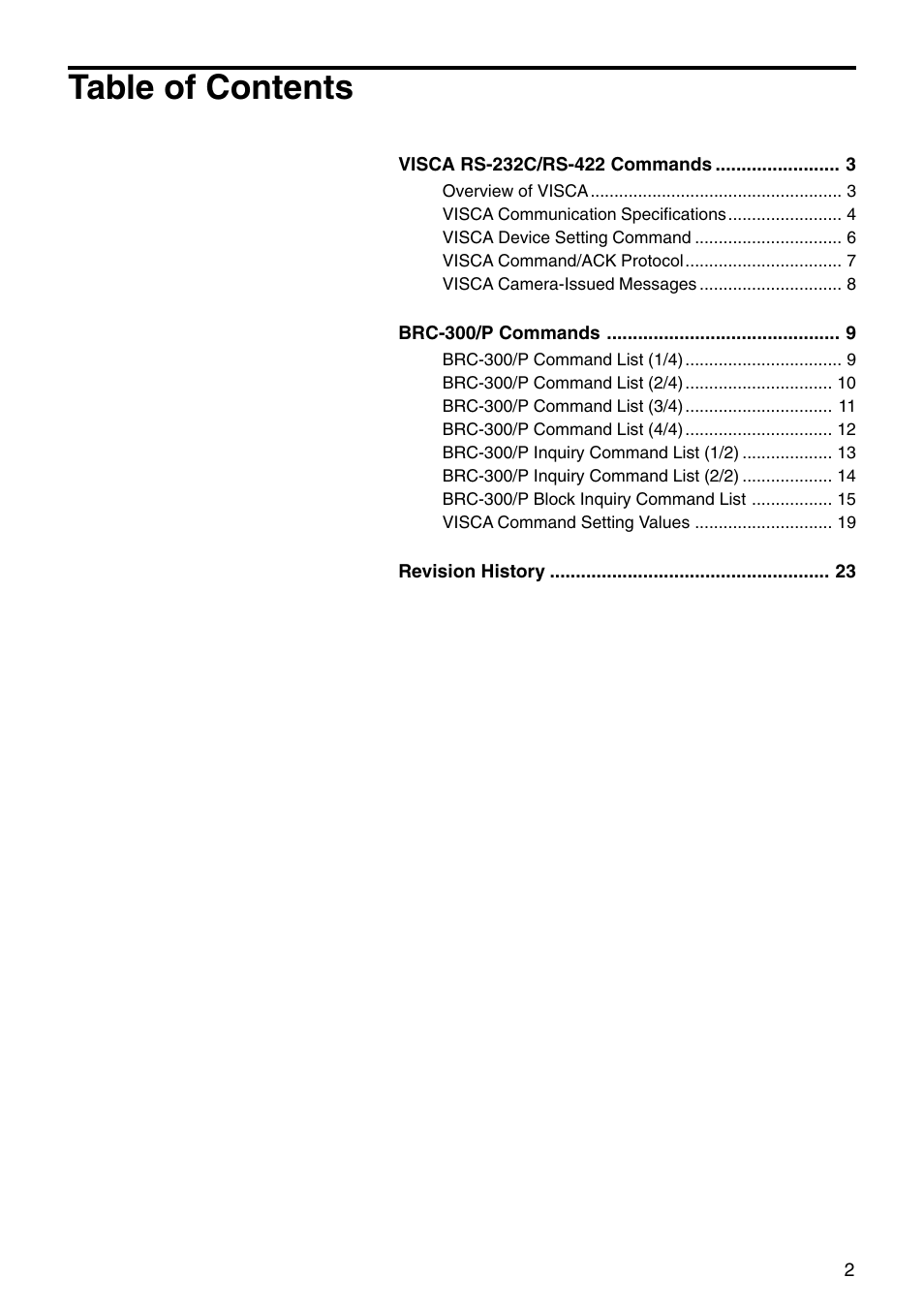Vaddio Sony BRC-300 User Manual | Page 2 / 23