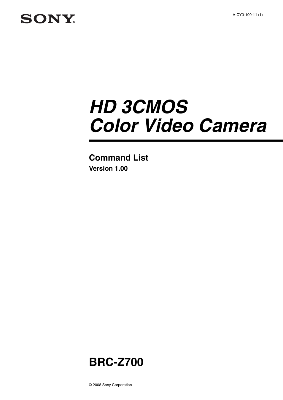 Vaddio Sony BRC-Z700 User Manual | 28 pages