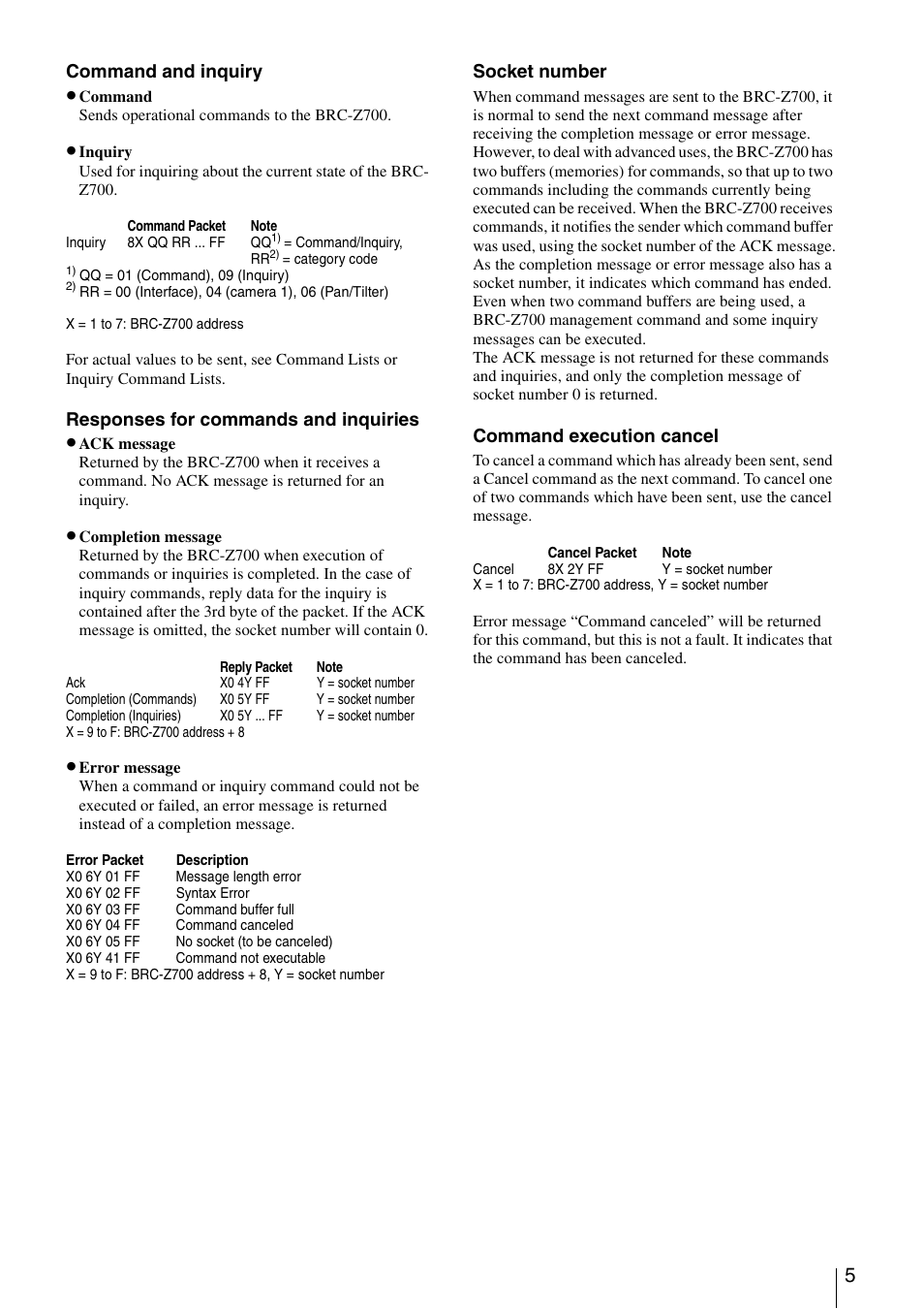 Vaddio Sony BRC-Z700 User Manual | Page 5 / 28