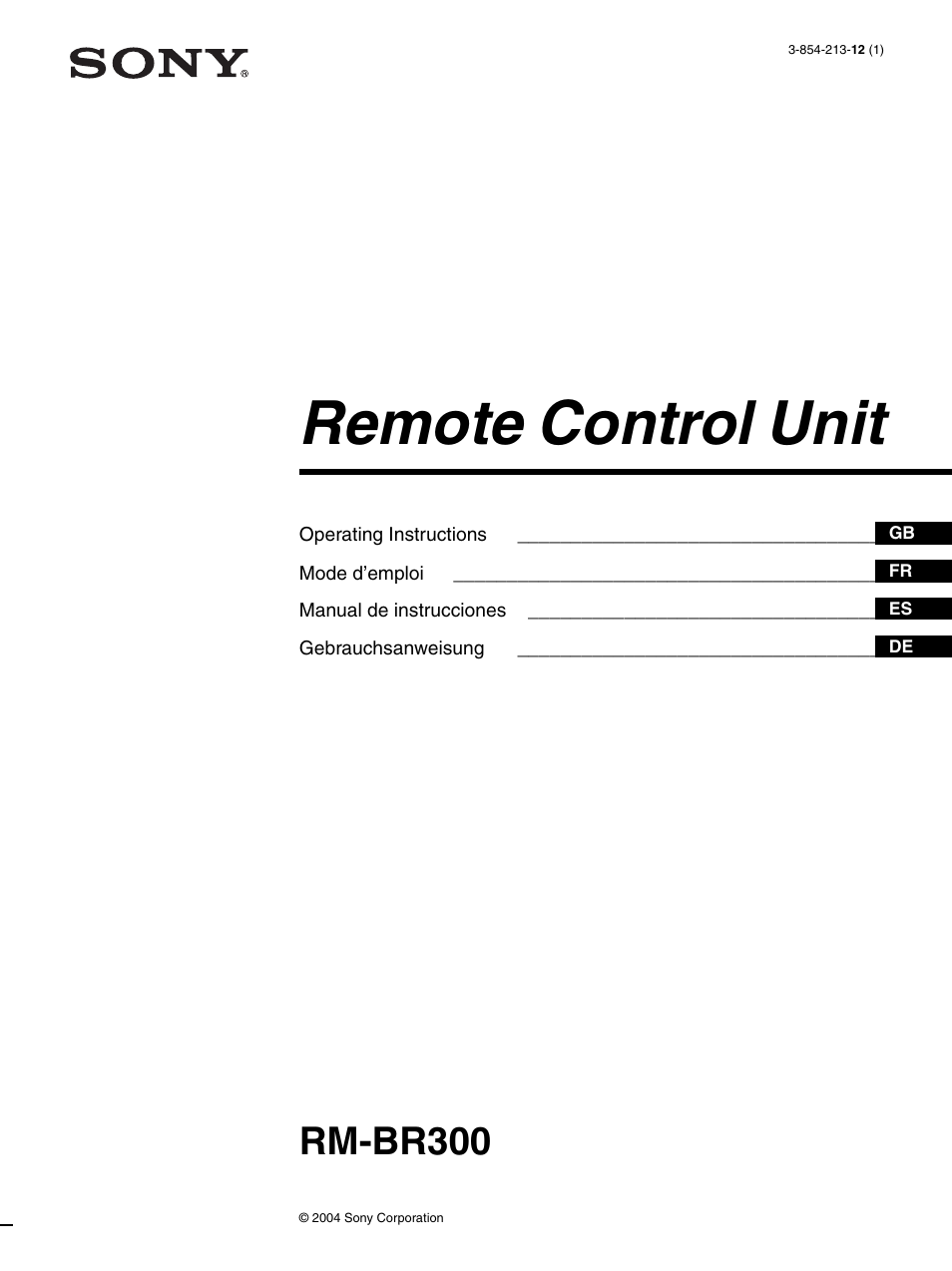 Vaddio Sony RMBR-300 Tech User Manual | 76 pages
