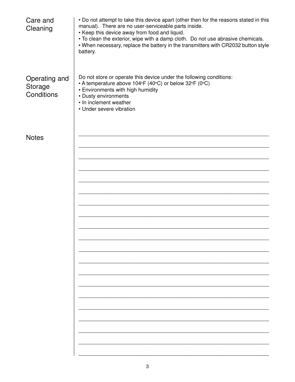 Care and cleaning, Operating and storage conditions | Vaddio TouchVIEW User Manual | Page 3 / 4