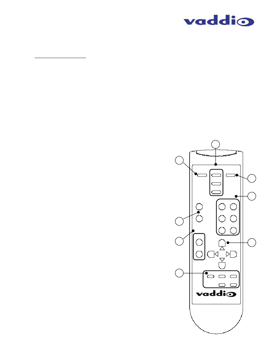 Trackview ir remote controller | Vaddio TrackVIEW User Manual | Page 6 / 30