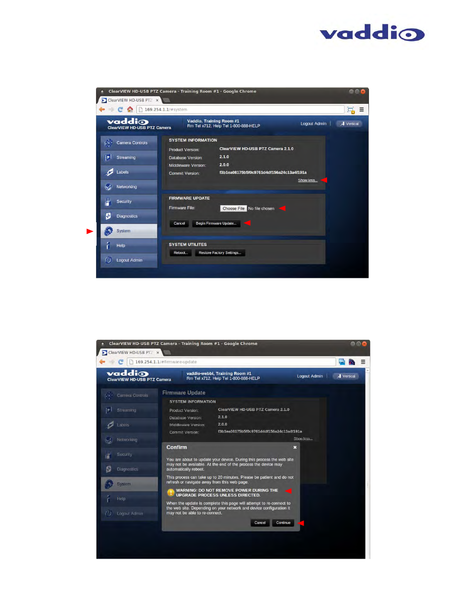 Vaddio ClearVIEW HD-USB User Manual | Page 18 / 36