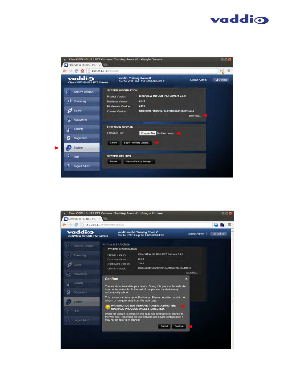 Vaddio ClearVIEW HD-USB PRO User Manual | Page 23 / 40