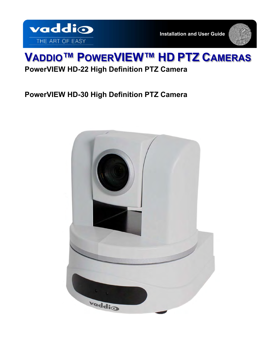 Vaddio PowerVIEW HD-22 and HD-30 User Manual | 16 pages