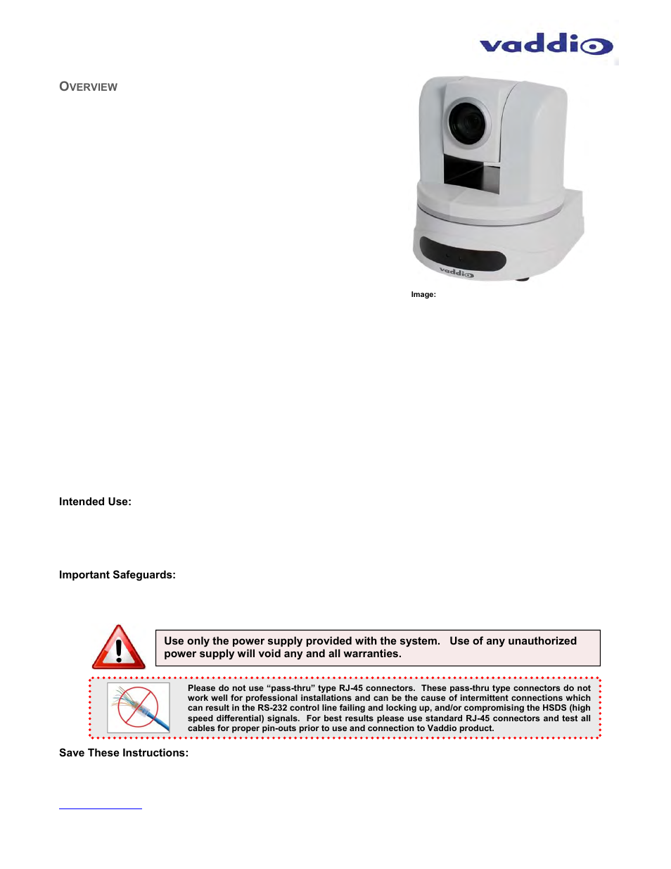Vaddio PowerVIEW HD-22 and HD-30 User Manual | Page 3 / 16