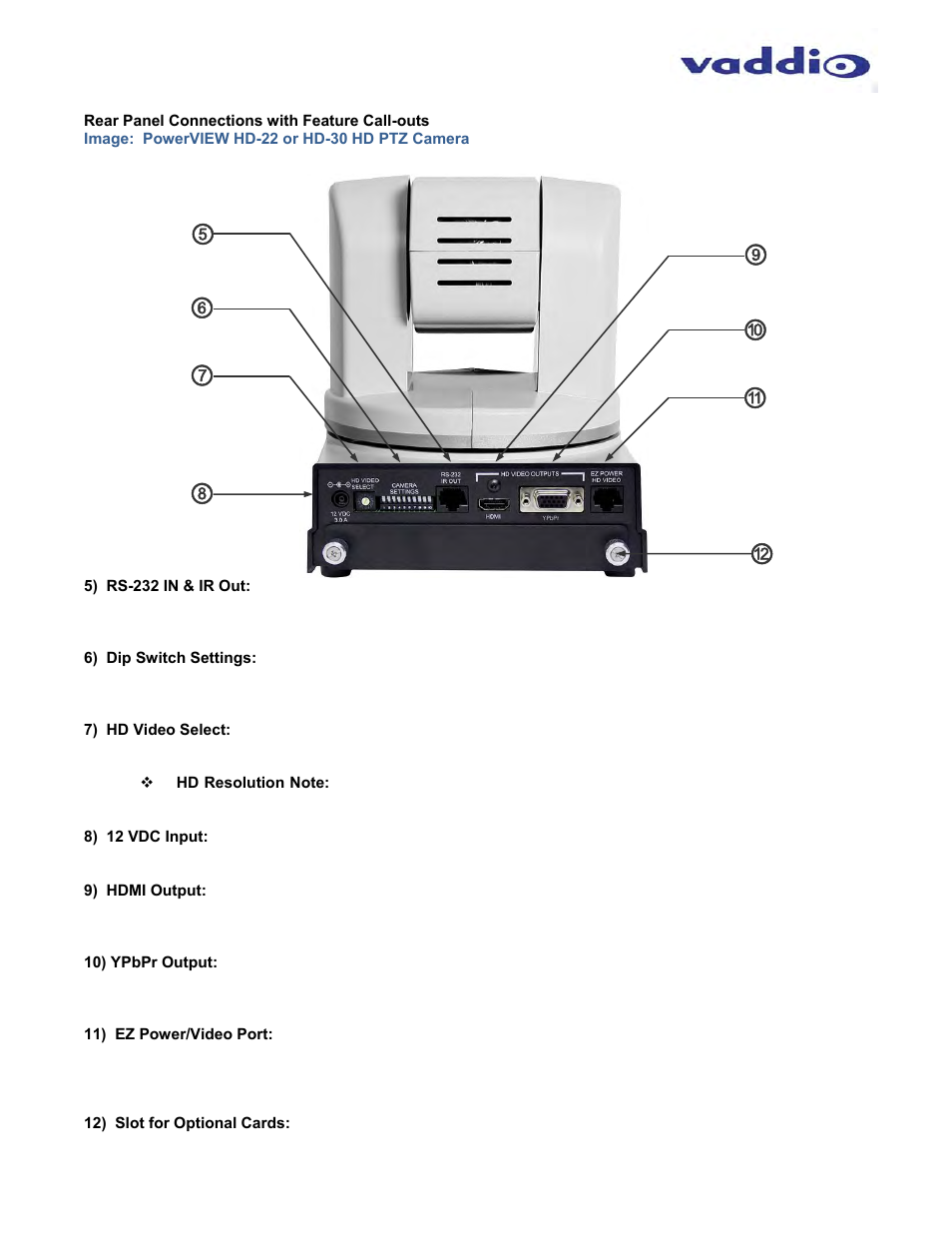 Vaddio PowerVIEW HD-22 and HD-30 User Manual | Page 6 / 16
