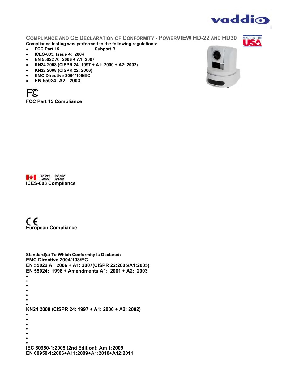 View, Hd-22, Hd30 | Vaddio PowerVIEW HD-22 and HD-30 User Manual | Page 9 / 16