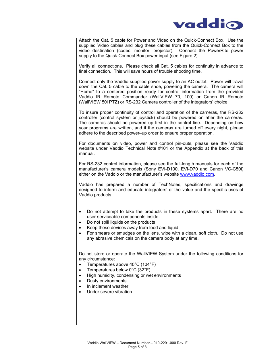 Vaddio WallVIEW 70 User Manual | Page 5 / 8