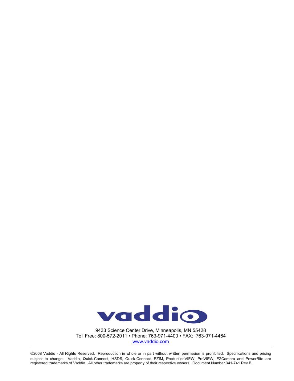 Vaddio WallVIEW CCU 300 Quick-Connect User Manual | Page 12 / 12
