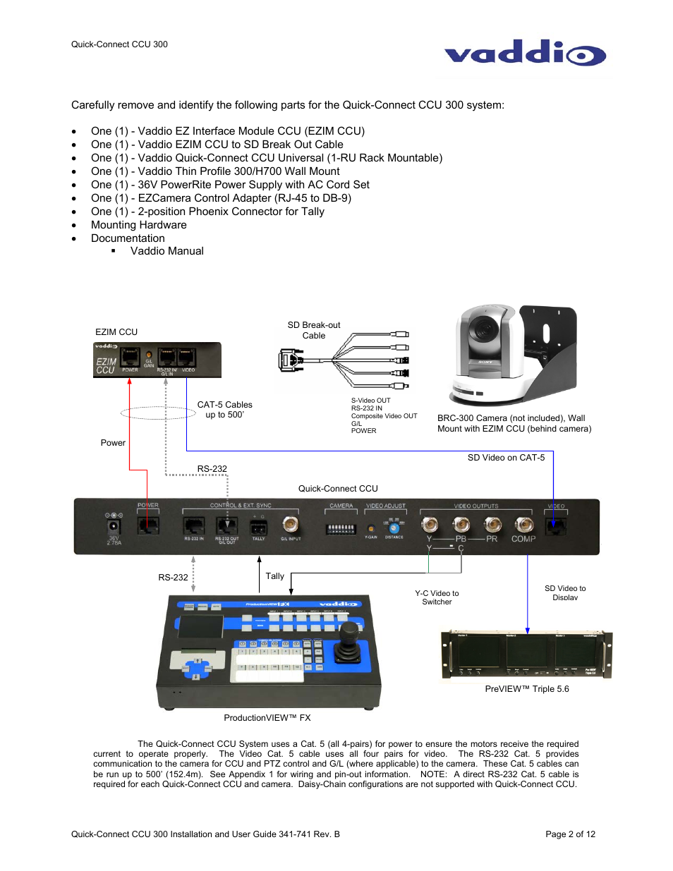 Vaddio WallVIEW CCU 300 Quick-Connect User Manual | Page 2 / 12
