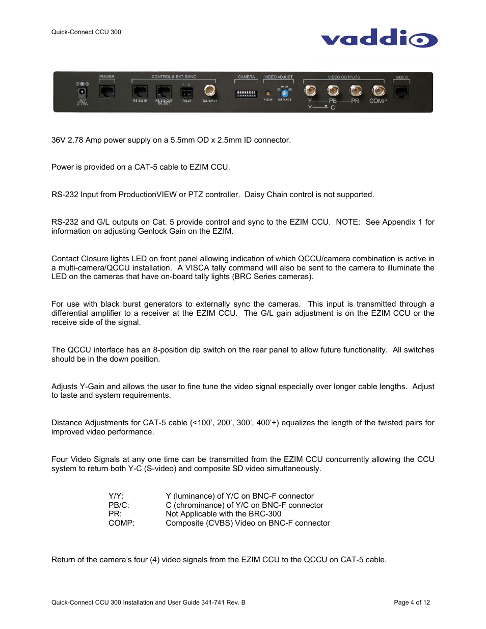 Vaddio WallVIEW CCU 300 Quick-Connect User Manual | Page 4 / 12