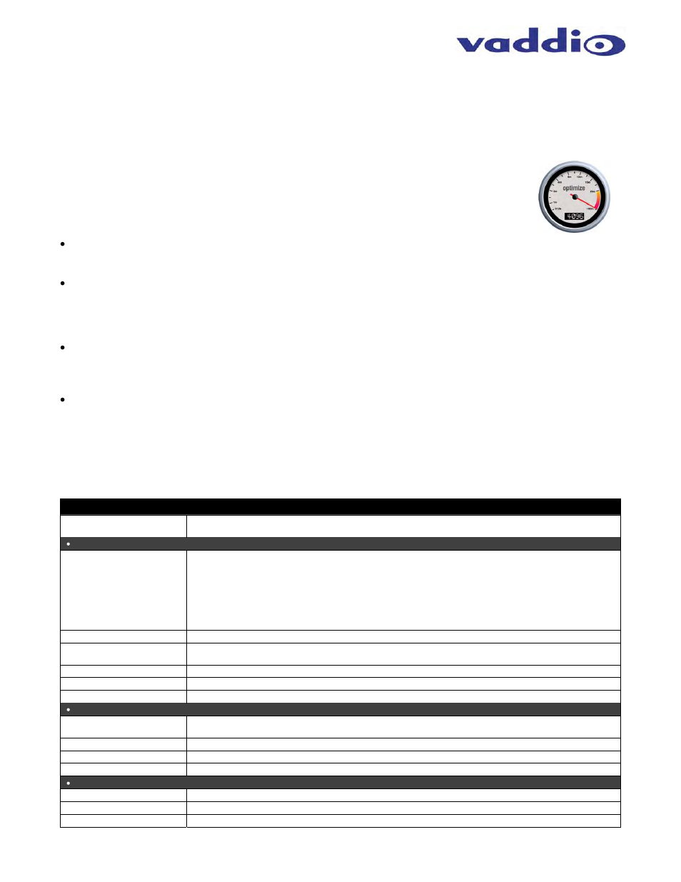 Optimizing system performance | Vaddio WallVIEW CCU H900 User Manual | Page 11 / 16