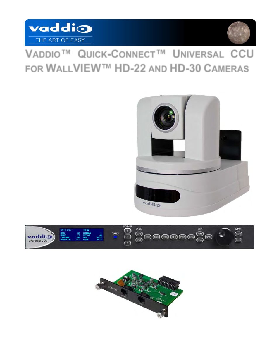 Vaddio WallVIEW CCU HD-22 and HD-30 CAT-5 User Manual | 20 pages