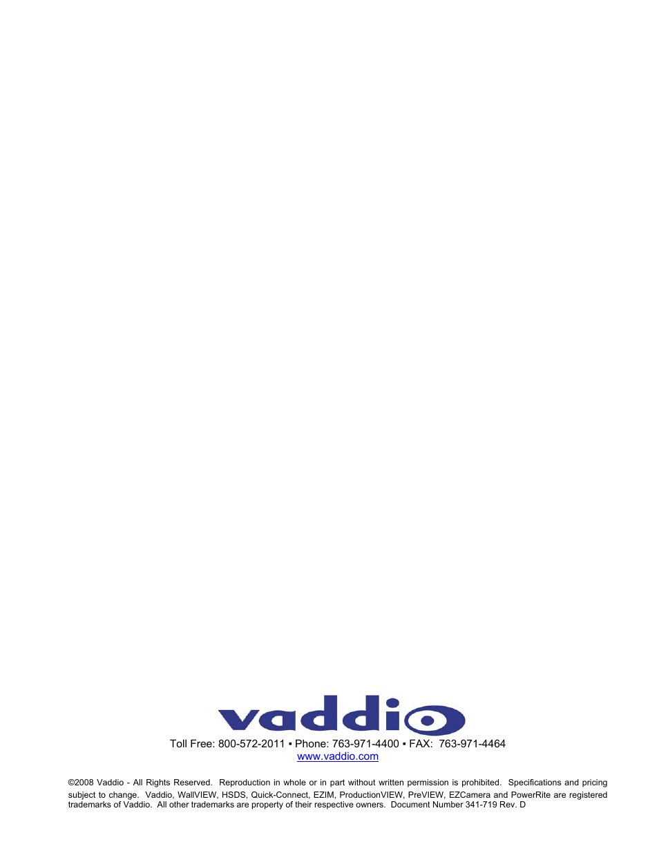 Vaddio WallVIEW CCU HD1 User Manual | Page 12 / 12