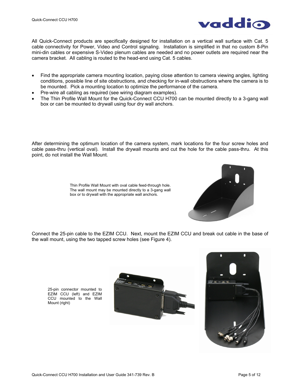 Vaddio WallVIEW H700 Quick-Connect CCU User Manual | Page 5 / 12