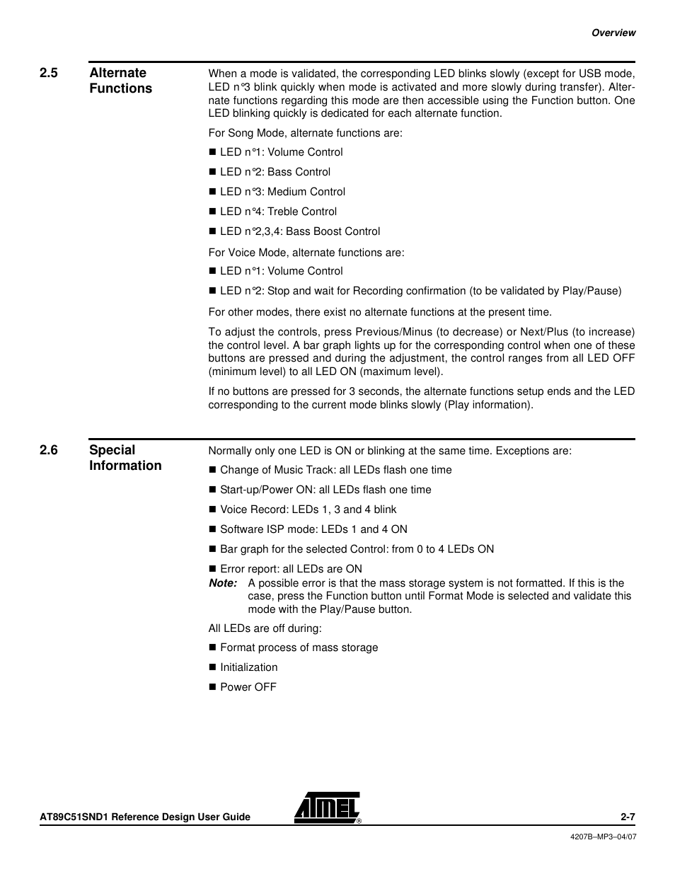 5 alternate functions, 6 special information, Alternate functions | Special information | Atmel AT89C51SND1 User Manual | Page 9 / 13