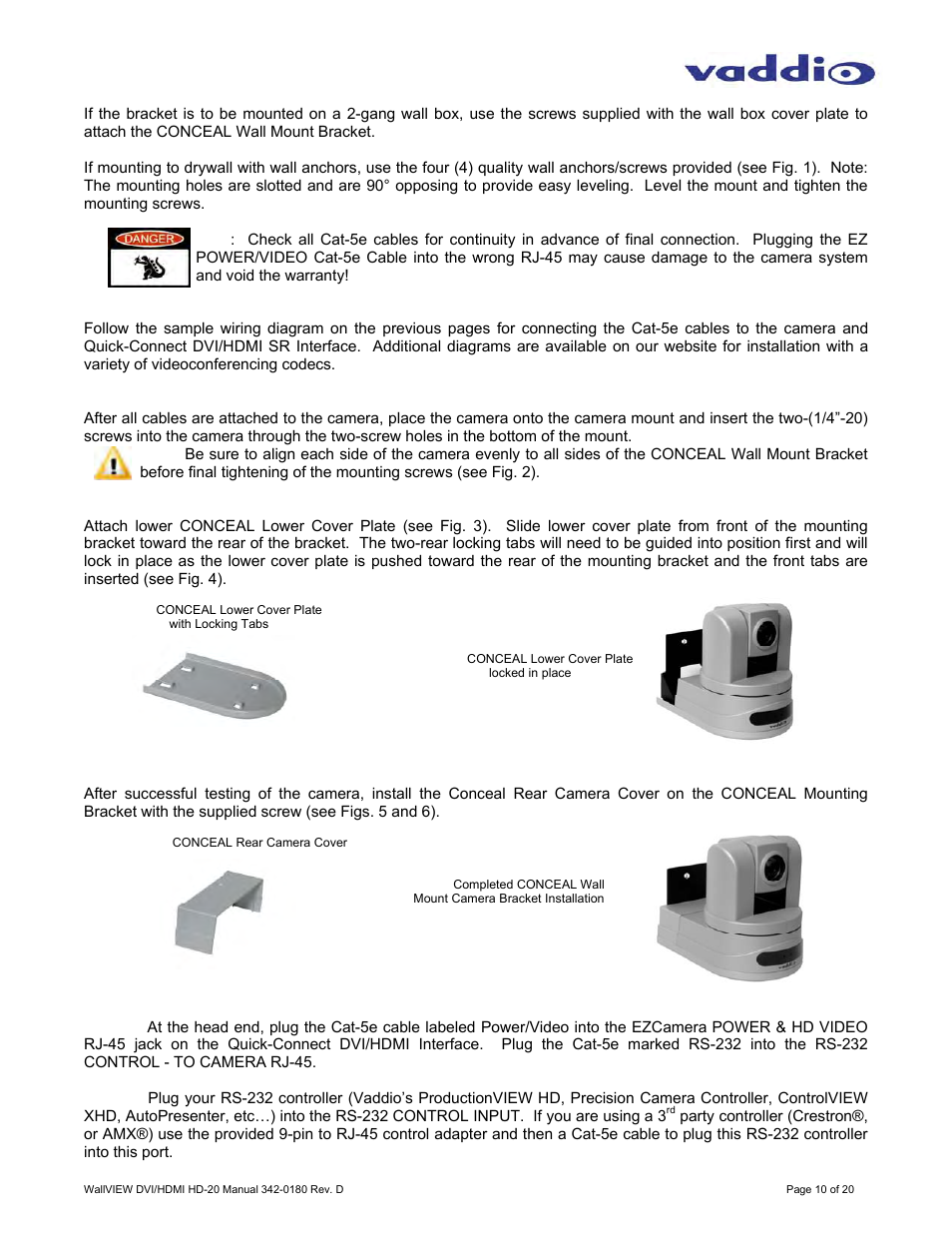 Vaddio WallVIEW HD-20 DVI/HDMI User Manual | Page 10 / 20