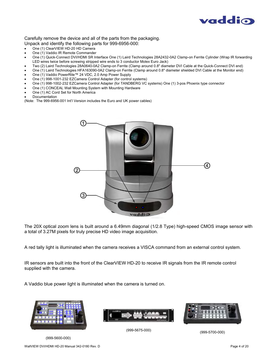 Vaddio WallVIEW HD-20 DVI/HDMI User Manual | Page 4 / 20