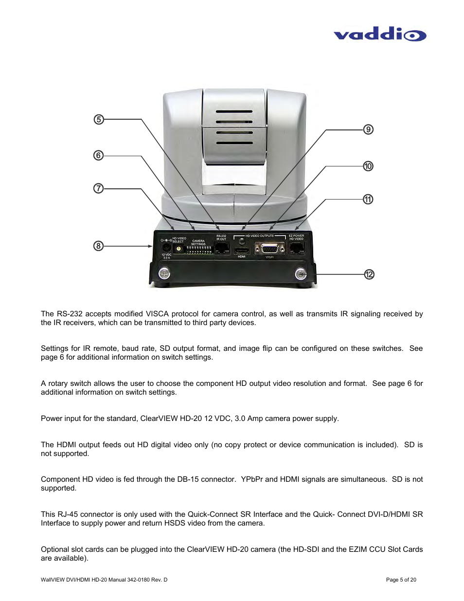 Vaddio WallVIEW HD-20 DVI/HDMI User Manual | Page 5 / 20