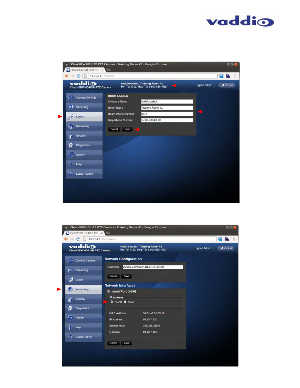 Vaddio WallVIEW HD-USB SR User Manual | Page 21 / 40