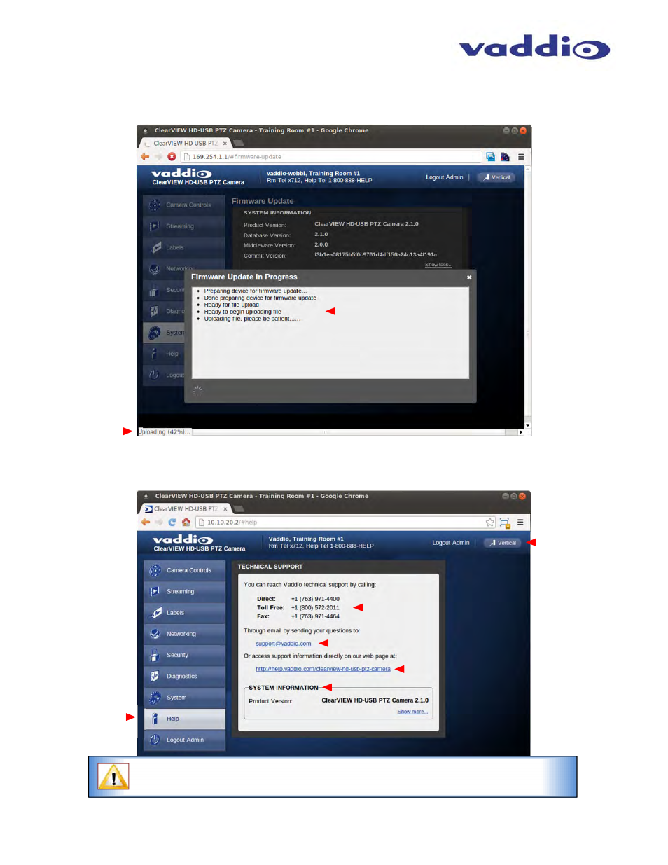 Vaddio WallVIEW HD-USB SR User Manual | Page 25 / 40