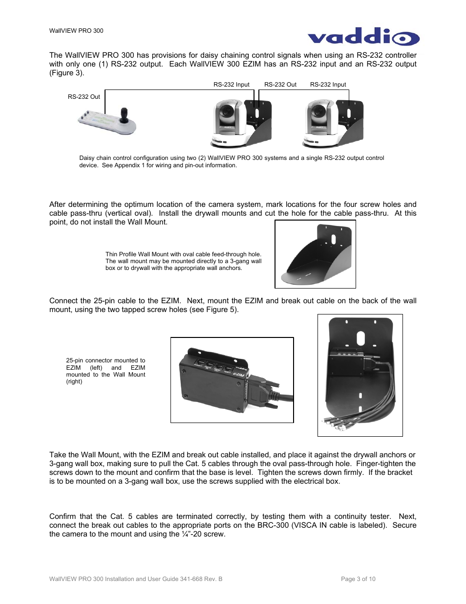 Vaddio WallVIEW PRO 300 User Manual | Page 3 / 10